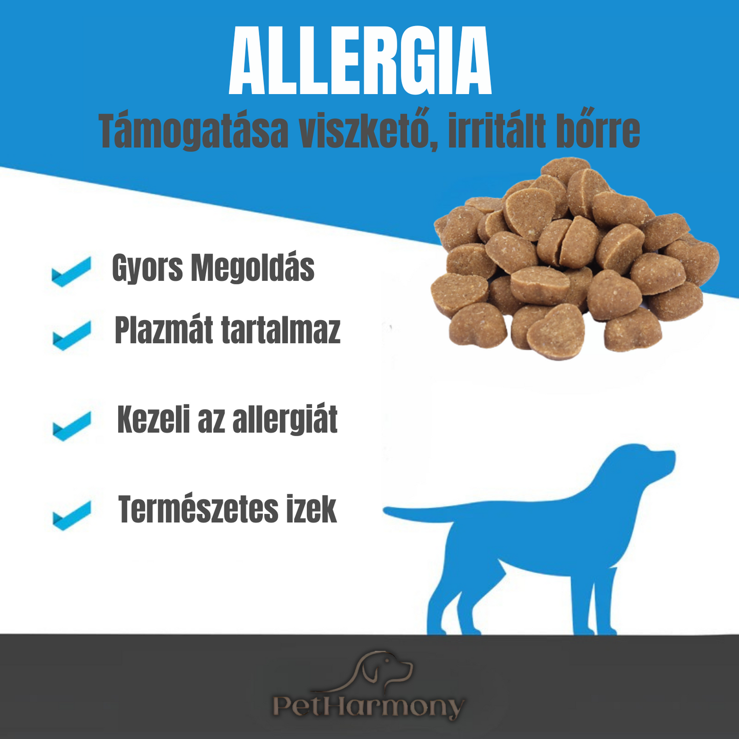 PetHarmony- Gyors, látható és hosszú távú megoldás az allergiás tünetekre kutyáknak